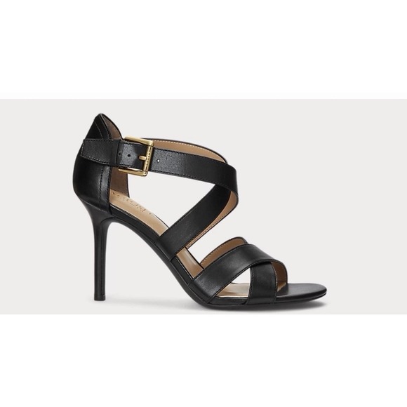 Lauren Ralph Lauren Shoes - Lauren Ralph Lauren Size-5.5 B Kerri Burnished Black Leather Strappy Heel